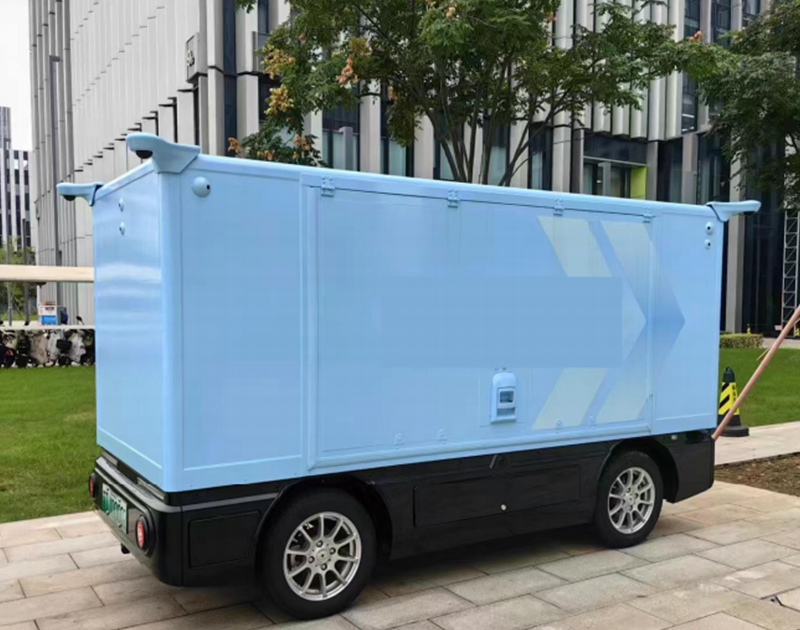 鸿赞铝蜂窝板应用于无人物流配送车